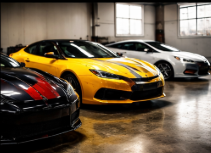 Custom red car paint finish